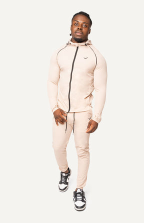 All-Day-Tracksuit für Männer, vielseitiger Trainingsanzug mit Daumenschlaufe, Zipp-Tasche und elastischem Bund, ideal für Outdoor-Aktivitäten und entspannten Komfort.