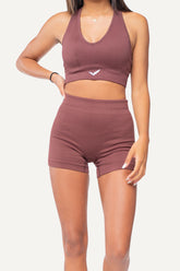 Veleur Cord Set für Damen, High-Waisted Leggings aus weichem Cordstoff mit gesticktem Logo, schmeichelhaft und bequem für Training und Freizeit.