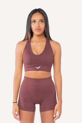 Veleur Short aus Cord Set für Damen, aus Cordstoff, High-Waisted Design mit gesticktem Logo, schmeichelhaft für Training und Freizeit.
